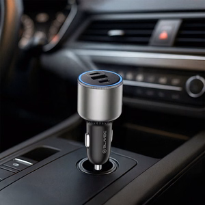 Blavec Auto lādētājs BS-06D-C Trip - USB + 2xType C - QC 3.0 18W PD 65W ar Type C to Type C (CCBS06DCQ-U2CB) melns