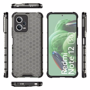 Honeycomb viedtālruņa apvalks Xiaomi Redmi Note 12 5G / Poco X5 5G bruņu hibrīda apvalks melns