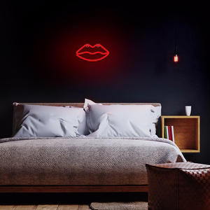 Neon LED Light LIPS sarkans Bat + USB FLNE08 Forever Light