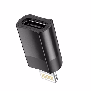 Adapteris Hoco UA17 Lightning uz Type-C melns