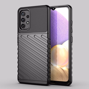 Thunder Case elastīgs izturīgs izturīgs apvalks TPU viedtālruņa apvalks Samsung Galaxy A72 4G melns