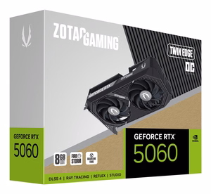 Zotac GAMING GeForce RTX 5060 Twin Edge OC videokarte, NVIDIA, 8 GB GDDR7