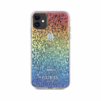 Guess IML Facetēts spogulis Disco Iridescent viedtālruņa apvalks iPhone 11 / Xr - daudzkrāsains