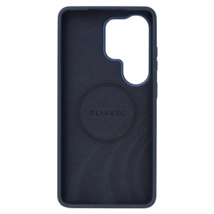 Liavec Silky maciņš ar metāla kameras rāmi priekš Samsung Galaxy S26 Ultra zils