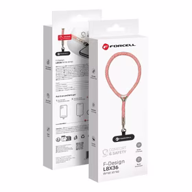 FORCELL F-DESIGN L8X36 rokas telefona siksniņa ar regulējamu garumu (maks. 18cm cilpā) rozā balta