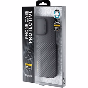 Benks Montage Magnetic Armor Air Kevlar Case PC Frame 600D+1500D (MB65) for Iphone 16 Pro black
