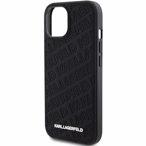 Karl Lagerfeld Kviltēts K Pattern apvalks viedtālrunim iPhone 15 Plus / 14 Plus - melns