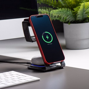 Forcell F-ENERGY Simply Charge 3in1 alumīnijs saderīgs ar Apple Watch un Samsung Watch pelēks