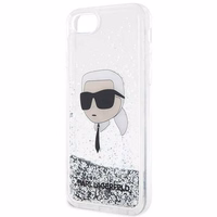 Karl Lagerfeld KLHCI8LNKHCH iPhone 7/8/SE 2020/2022 sudraba/sudraba cietais apvalks Mirdzošs Karl Galva