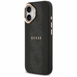 GUESS viedtālruņa apvalks IPHONE 17, saderīgs ar MagSafe GUHMP17SPG4SEMCK (PU W/ 4G Stripe) melns