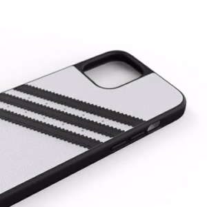 Adidas OR veidots apvalks PU iPhone 12 Pro Max - balta/melna