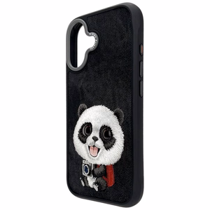 Nimmy Big Eyed Pet 2.0 pandas viedtālruņa apvalks iPhone 17 - melns