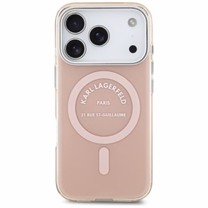 Karl Lagerfeld IML Karl RSG logotipa magnētiskais viedtālruņa apvalks iPhone 17 Pro - rozā