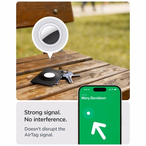 Spigen AirFit 2 maciņi Apple AirTag 1/2, 2 gab. – melni