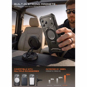 Supcase Grip Pro Mag MagSafe vāciņš iPhone 18 Pro / 17 Pro – melns