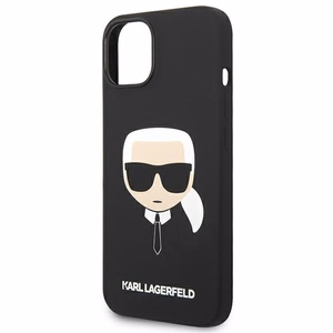 Karl Lagerfeld Silikona Karl's Head Magnētiskais viedtālruņa apvalks iPhone 14 Plus - melns