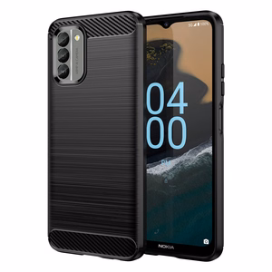 Carbon apvalks viedtālrunim Nokia G400 elastīgs silikona oglekļa apvalks melns