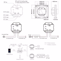 Rotējošs paneļa Triac gaismas regulators TS-K(WT), Wi-Fi, Tuya