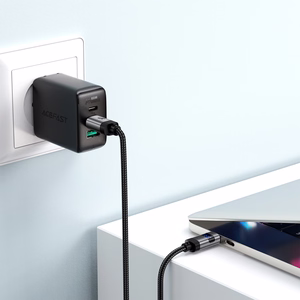 Acefast C15-03 USB-C - USB-C kabelis ar displeju 480Mb/s 60W 1,2 m - melns