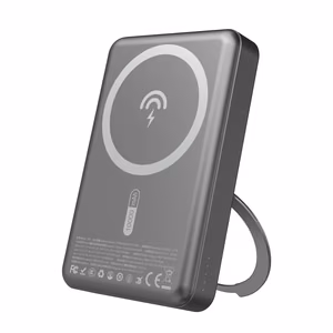 Dudao K28 10000mAh PD 22.5W MagSafe внешний аккумулятор в металлическом корпусе с подставкой-кольцом - Серый