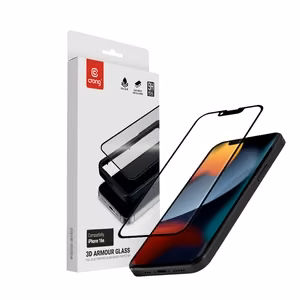 Crong 3D Armor Glass rūdīta stikla ekrāna aizsargs iPhone 17e / 16e / 14 / 13 / 13 Pro ar uzstādīšanas rāmi
