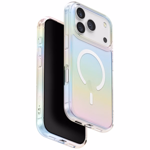 Uniq Iridescia Magclick viedtālruņa apvalks ar iebūvētu uzlādi iPhone 17 Pro - daudzkrāsains