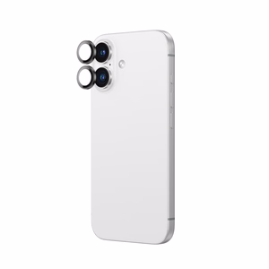 AmazingThing AR Aluminum 2 Lens Glass с рамкой объектива камеры для iPhone 16 / 16 Plus - чёрный