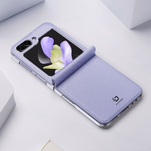 Кожаный чехол Dux Ducis Bril для Samsung Galaxy Z Flip 5 5G - фиолетовый