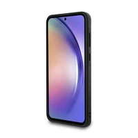 BMW Leather Carbon viedtālruņa apvalks Samsung Galaxy A55 - melns