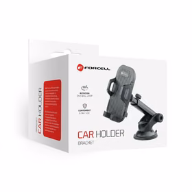 FORCELL F-GRIP Carbon Bracket standarta rokas auto turētājs vējstiklam / paneļa stiprināšanai melns