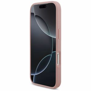Guess PU Fixed Glitter 4G Metal Logo vāciņš Apple iPhone 18 Pro, rozā