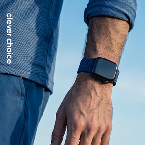 Crong Wave Band pīta Apple Watch siksniņa, 44/45/46/49 mm, tumši zila