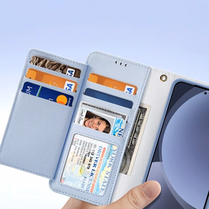 Dux Ducis Lawa ādas apvalks Samsung Galaxy S25+ ar noņemamu magnētisko maku - zils