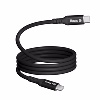 Crong Soft Link - 100W PD 5A USB-C to USB-C kabelis 120cm (melns)