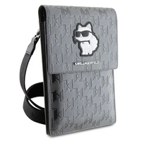 Karl Lagerfeld apvalks KLWBSAKHPCG rokassoma - sudraba Saffiano monogramma Choupette
