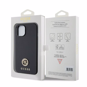 Guess GUHCP15MPS4DGPK iPhone 15 Plus 6.7" melns/melns cietais viedtālruņa apvalks Strass Metal Logo