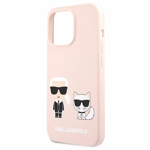 Karl Lagerfeld Silikonais Karl&Choupette apvalks iPhone 13 Pro / iPhone 13 - gaiši rozā krāsas