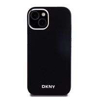 DKNY DKHMP15SSMCHLK iPhone 15 / 14 / 136.1" melns maciņš Liquid Silicone Small Metal Logo MagSafe