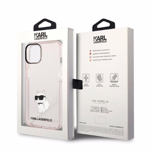Karl Lagerfeld KLHCP14MHNCHTCP iPhone 14 Plus 6.7" rozā/rozā cietais viedtālruņa apvalks Ikonik Choupette