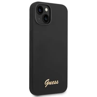 Guess GUHCP14MSLSMK iPhone 14 Plus 6.7 "melns/melns cietais apvalks Silicone Vintage Gold Logo