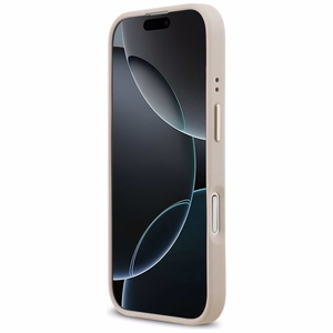 GUESS magnētiskais viedtālruņa apvalks IPHONE 17, savietojams ar MagSafe GUHMP17SPGCRMDEP (PU apvalks ar graudainu Strass logotipu) rozā
