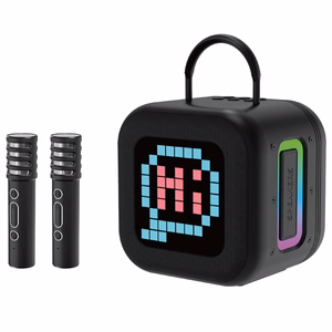 Blavec portatīvais Bluetooth skaļrunis WS-09 Karaoke Fun - 10W ar 2 mikrofoniem un displeju (WS09-2MB) melna