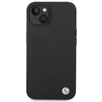 BMW BMHCP14MSILBK iPhone 14 Plus 6.7 - melns silikona/metāla logotips