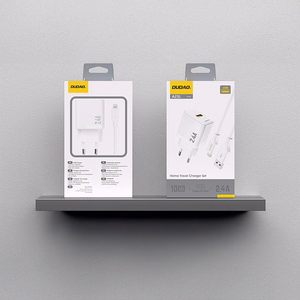 Dudao A23LEU 2.4A GaN EU USB-A Wall Lādētājs with USB-A to Lightning Kabelis - Balts