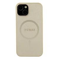 Guess GUHMP15SPSAHMCB iPhone 15 6.1" zelta/zelta cietais apvalks Saffiano MagSafe