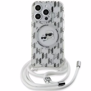 Karl Lagerfeld IML Crossbody Monogramma Karl & Choupette Head Magnētiskais viedtālruņa apvalks iPhone 15 Pro Max - caurspīdīgs