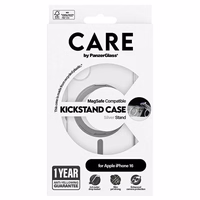 CARE by PanzerGlass Funkcionālais viedtālruņa apvalks ar statīvu iPhone 16 6.1" sudraba/sudraba Magnētiskais 1325