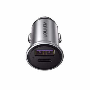 Vention divu portu USB A+A (30+30) automašīnas lādētājs, pelēkā mini alumīnija sakausējuma tips