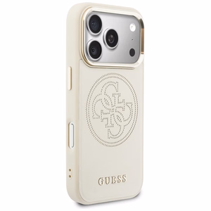 Guess Perforated 4G MagSafe Maciņš for iPhone 17 Pro - bēšs