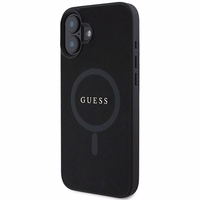 Viedtālruņa apvalks Guess Saffiano Klasiskais Logotips MagSafe iPhone 16 Plus - melns